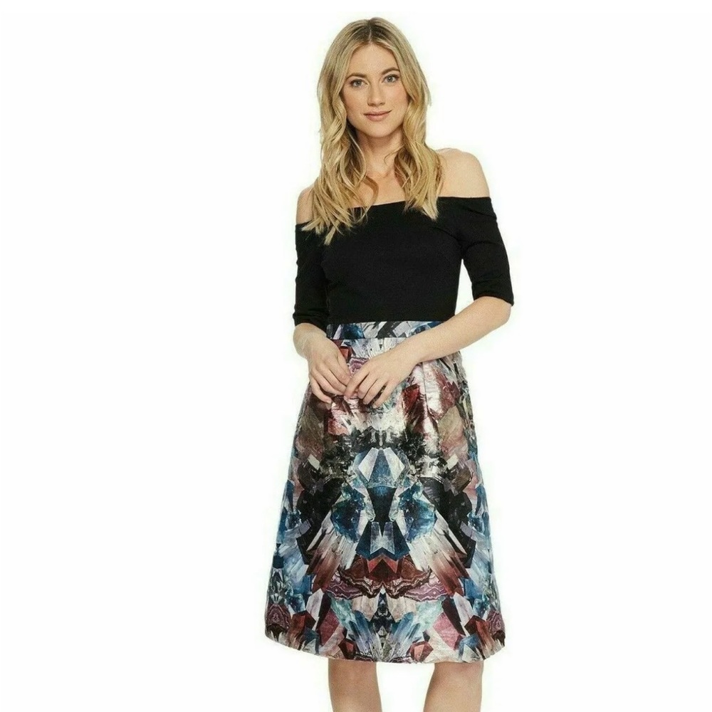 Ted Baker Keris Metallic Tulip Fit & Flare Dress - Picture 8 of 8